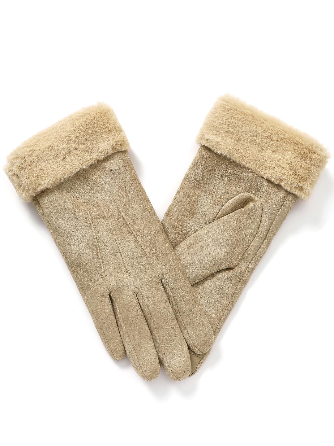 vislivin Handschuhe Damen Winter Warm Handschuhe Touchscreen Handschuh mit Gefütterte Beige M, Beige