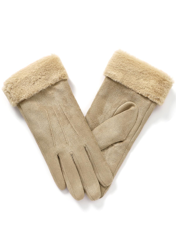 vislivin Handschuhe Damen Winter Warm Handschuhe Touchscreen Handschuh mit Gefütterte Beige M, Beige