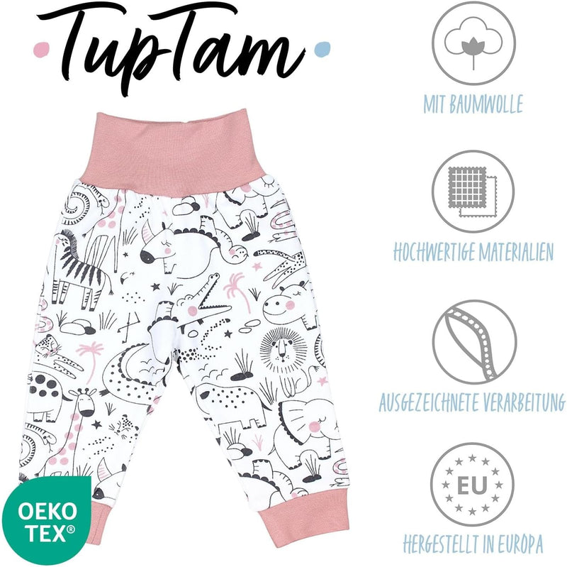 TupTam Unisex Baby Pumphose 5er Pack aus Oeko-Tex zertifizierten Materialien Langhose Unisex 68 Stre