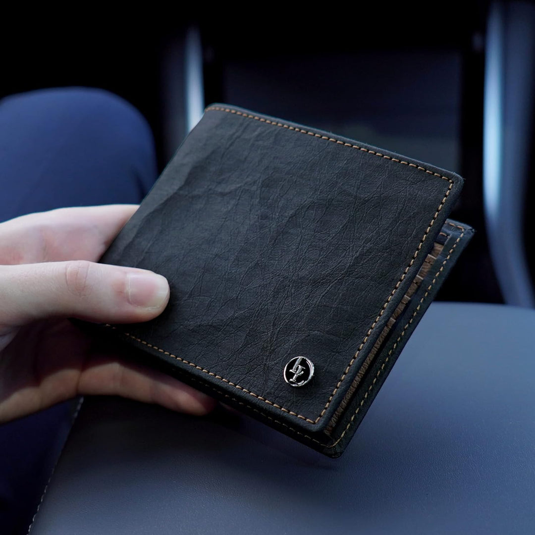 Locklair Herren Kartenetui aus veganem Papierleder, Karten Portemonnaie mit RFID-Schutz, Männer Geld