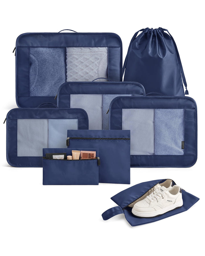 Light Flight Koffer Organizer 8-teilig Packing Cubes mit Tragegriff | Platzsparender Reiseorganizer