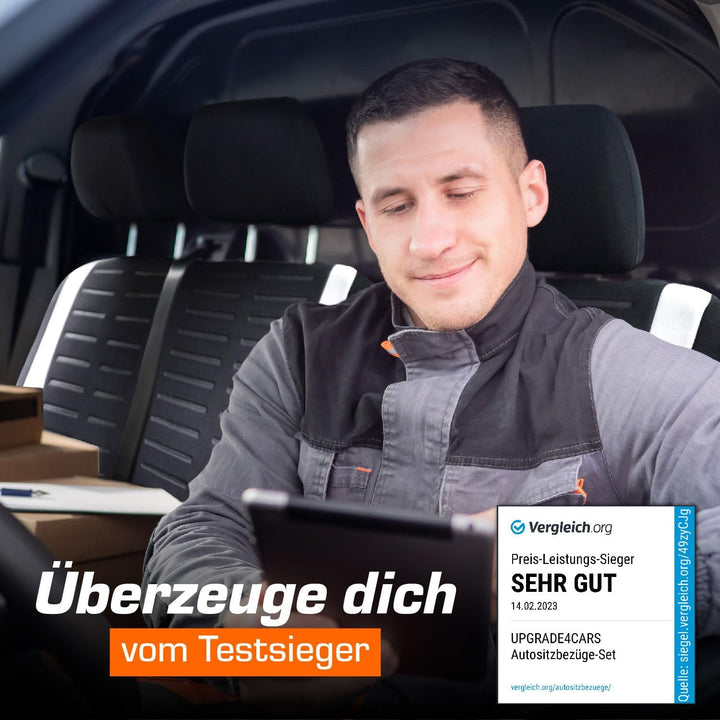 Upgrade4cars Transporter Autositzbezüge Set für die Vordersitze | Van Auto-Schonbezüge Universal in
