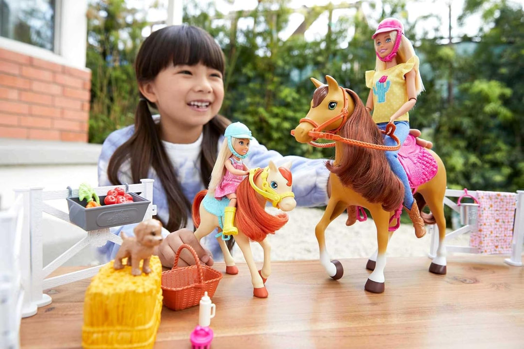 Barbie FXH15 - Reitspass Spielset (blond), Chelsea, Pferd und Pony, Puppen Spielzeug ab 3 Jahren Sta