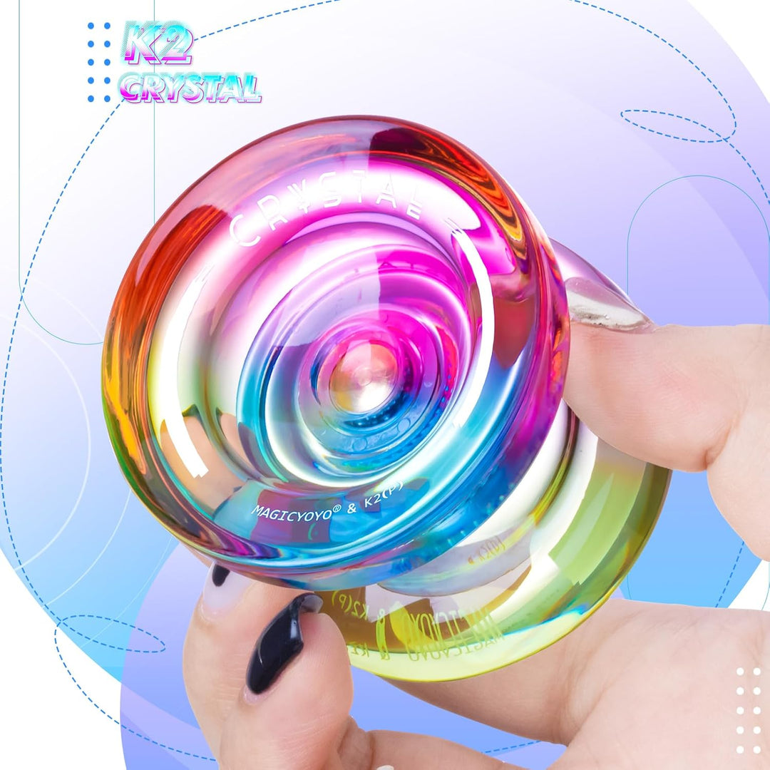MAGICYOYO K2 Responsive Yoyo für Kinder, Dual Purpose JoJo für Anfänger, Kristall JoJo with Replacem