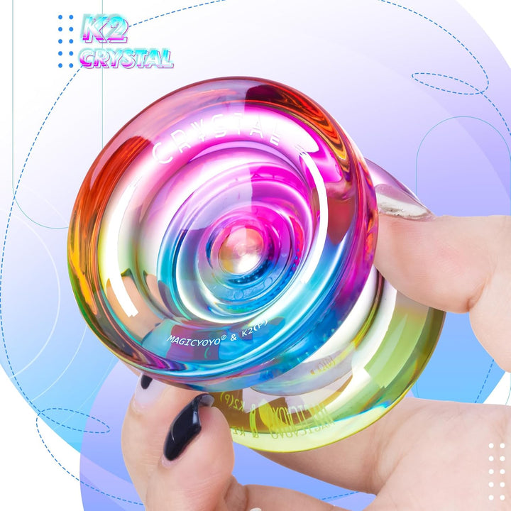 MAGICYOYO K2 Responsive Yoyo für Kinder, Dual Purpose JoJo für Anfänger, Kristall JoJo with Replacem