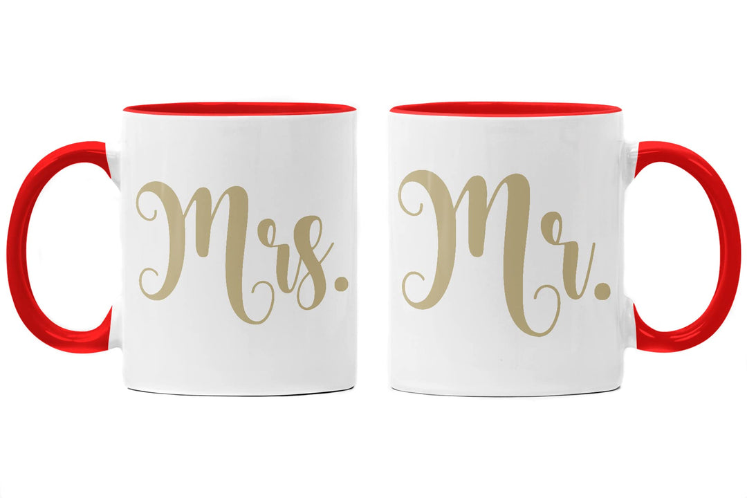 Trendation - Partnertassen Mr Mrs Tassen Set Geschenk Sie und Ihn Liebe Valentinstag Kaffeetassen Lu
