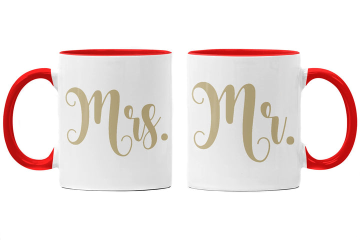 Trendation - Partnertassen Mr Mrs Tassen Set Geschenk Sie und Ihn Liebe Valentinstag Kaffeetassen Lu