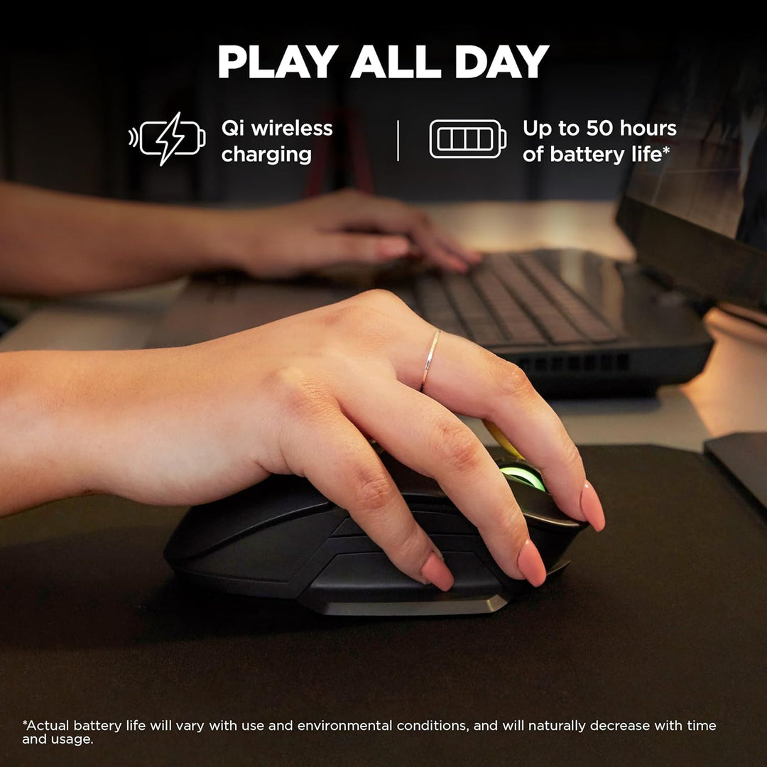 OMEN Photon Gaming Maus (kabellos, Qi Charging, bis zu 16.000 dpi, 11 programmierbare Tasten, RGB-Be