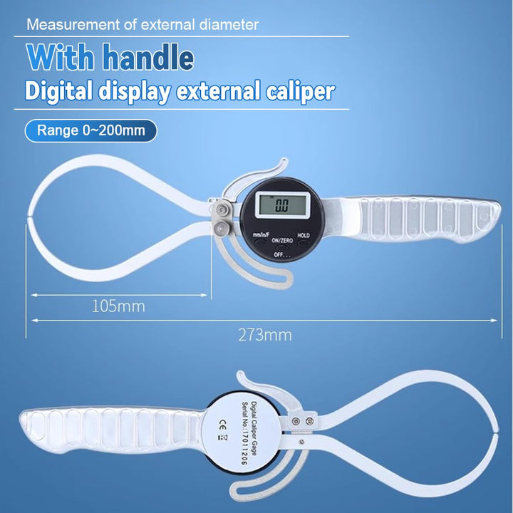 Digitales Dickenmessgerät, 200 mm/ 8 Zoll Digitaler Externer Messschieber Dickenmesser Elektronische
