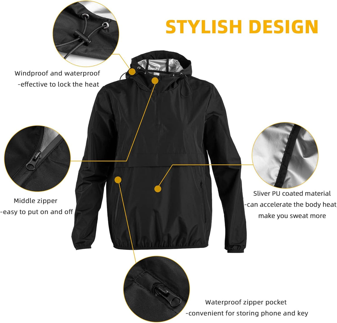 Gotoly Sauna Hose Damen Abnehmen Jogginghose Sporthose Hohe Taille Trainingshose Lang Schwitzhose mi