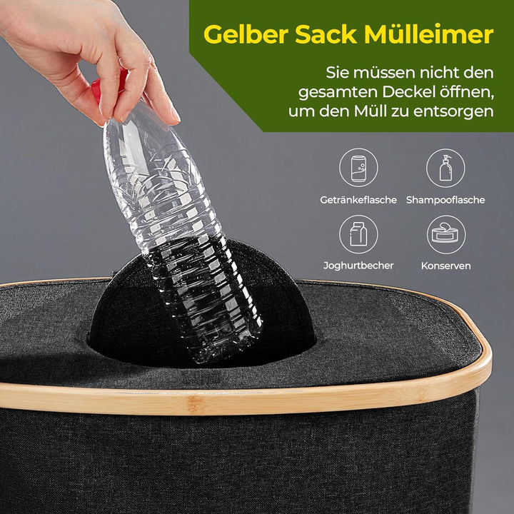 Gelber Sack Ständer, Müllsackständer mit Clip, Ständer für gelben sack, Mülleimer 90 liter, Gelber S