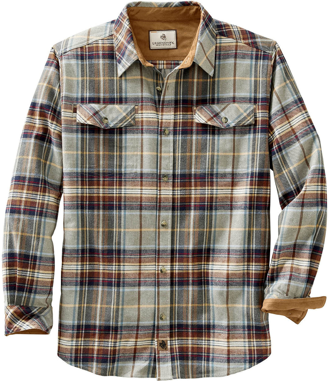 Legendary Whitetails Herren Legendäres Flanellhemd Button-Down-Shirt S Sequoia Sky Plaid, S Sequoia