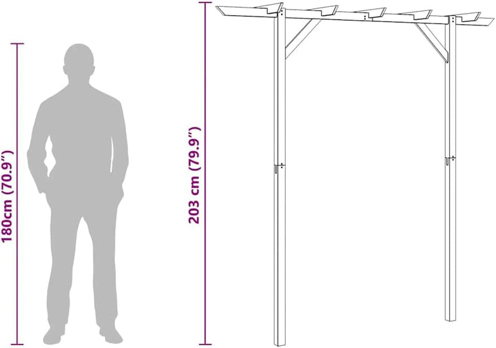 vidaXL Gartenlaube 200 x 40 x 205 cm Holz, 200 x 40 x 205 cm