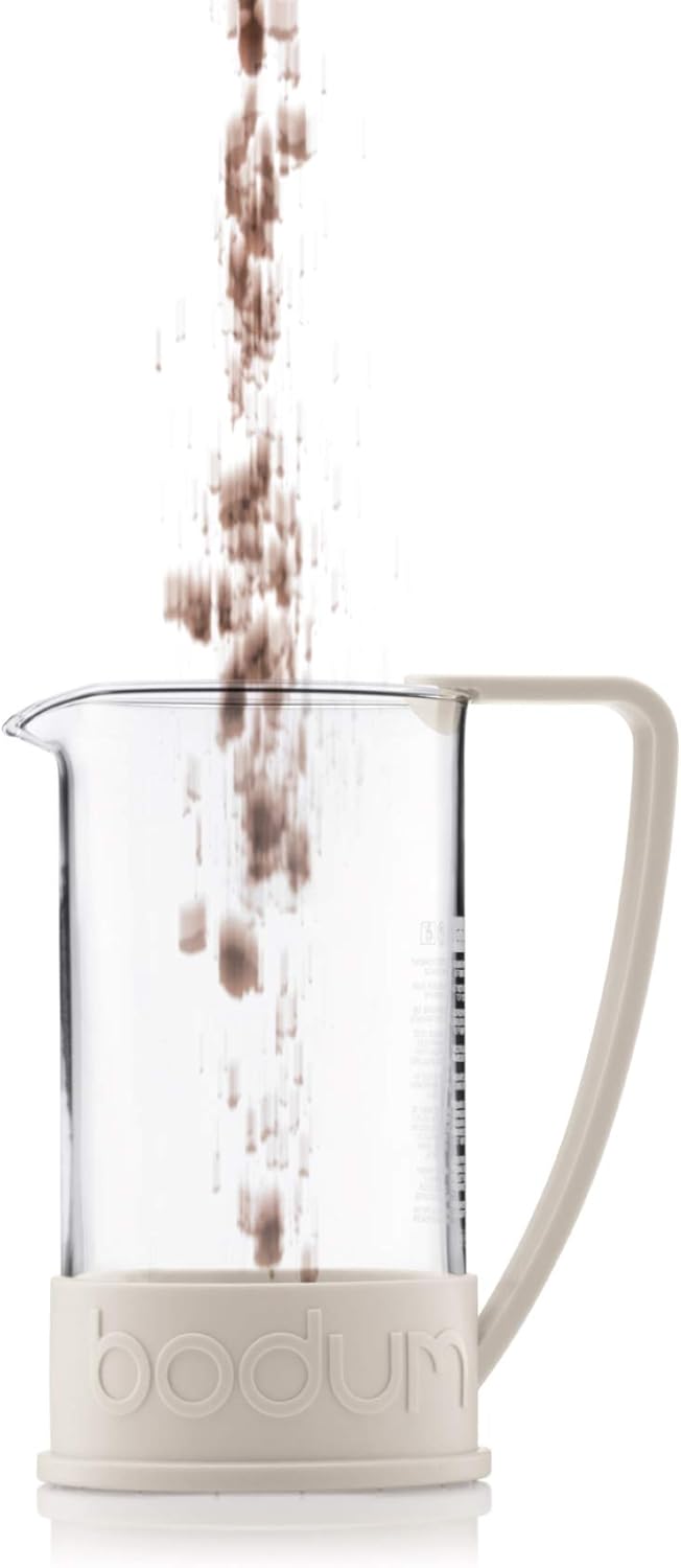 Bodum BRAZIL Kaffeebereiter (French Press System, Permanent Edelstahl-Filter, 0,35 liters) cremefarb
