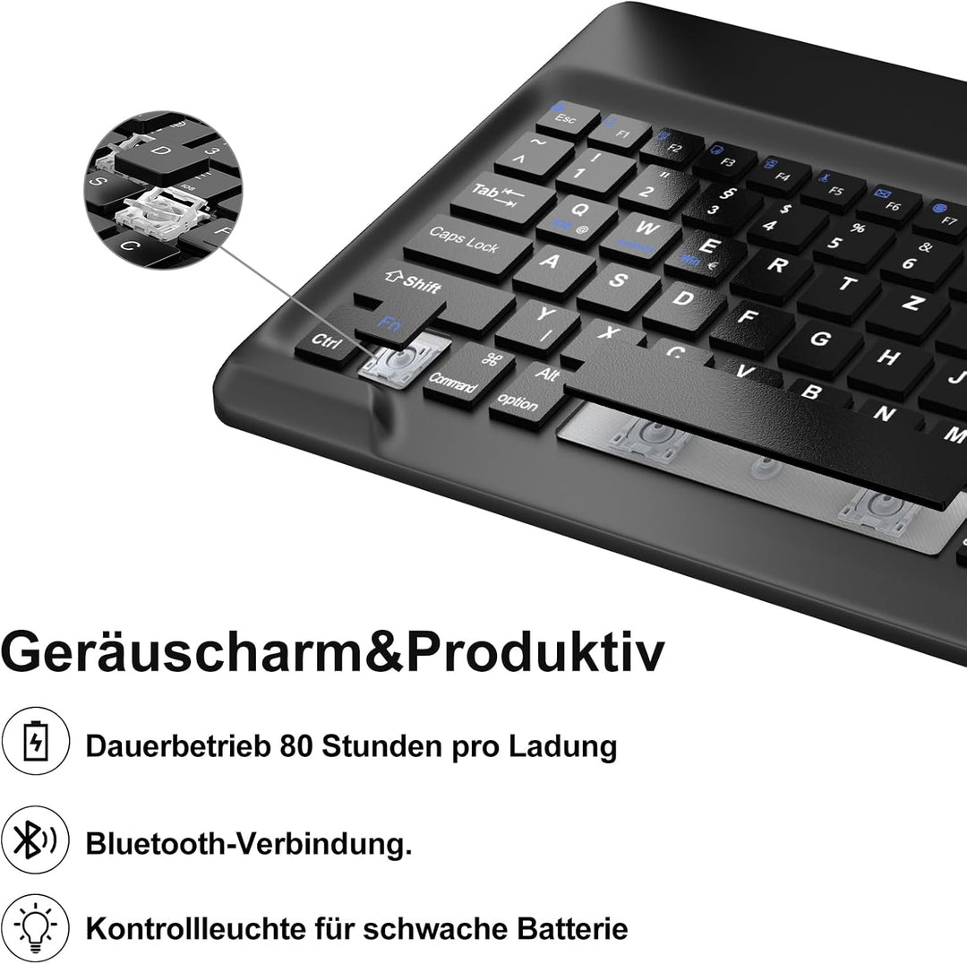 IVEOPPE Tastatur Hülle für iPad Pro 12,9 Zoll 6/5/4/3 Generation, Magnetisch abnehmbar mit Deutsches
