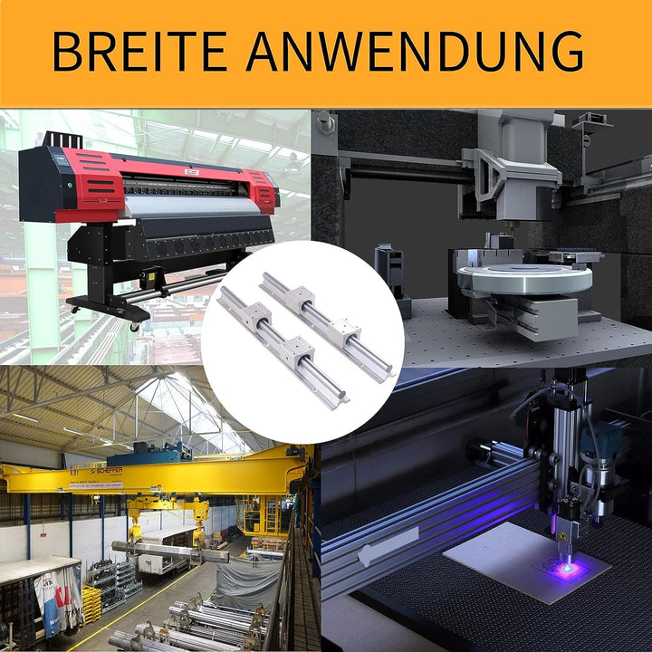 ONLISUM Linearschiene Linearführung SBR20 1000mm 2 Stück Linear-Schienenwelle 4 Stück SBR20UU Lagerb
