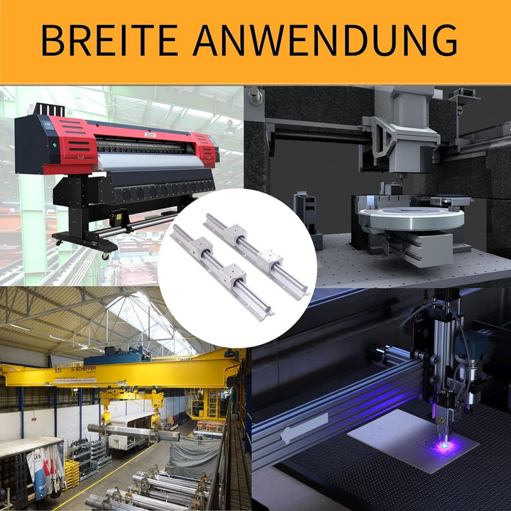 ONLISUM Linearschiene Linearführung SBR12 1200mm 2 Stück Linear-Schienenwelle 4 Stück SBR12UU Lagerb
