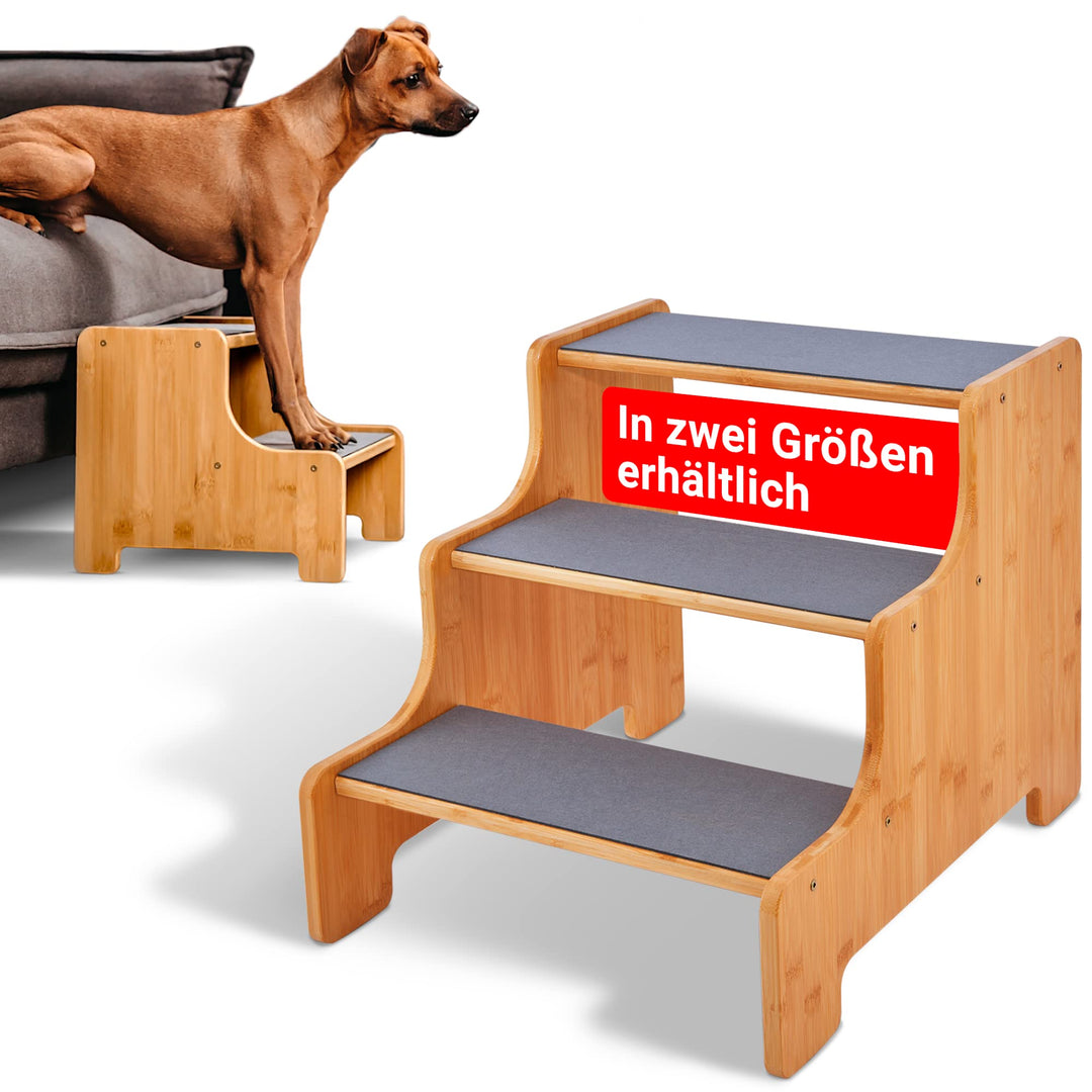 AMAZINGs Hundetreppe für kleine, mittlere und schwere Hunde, Katzen. 3 Stufen | Haustiertreppe, Jung