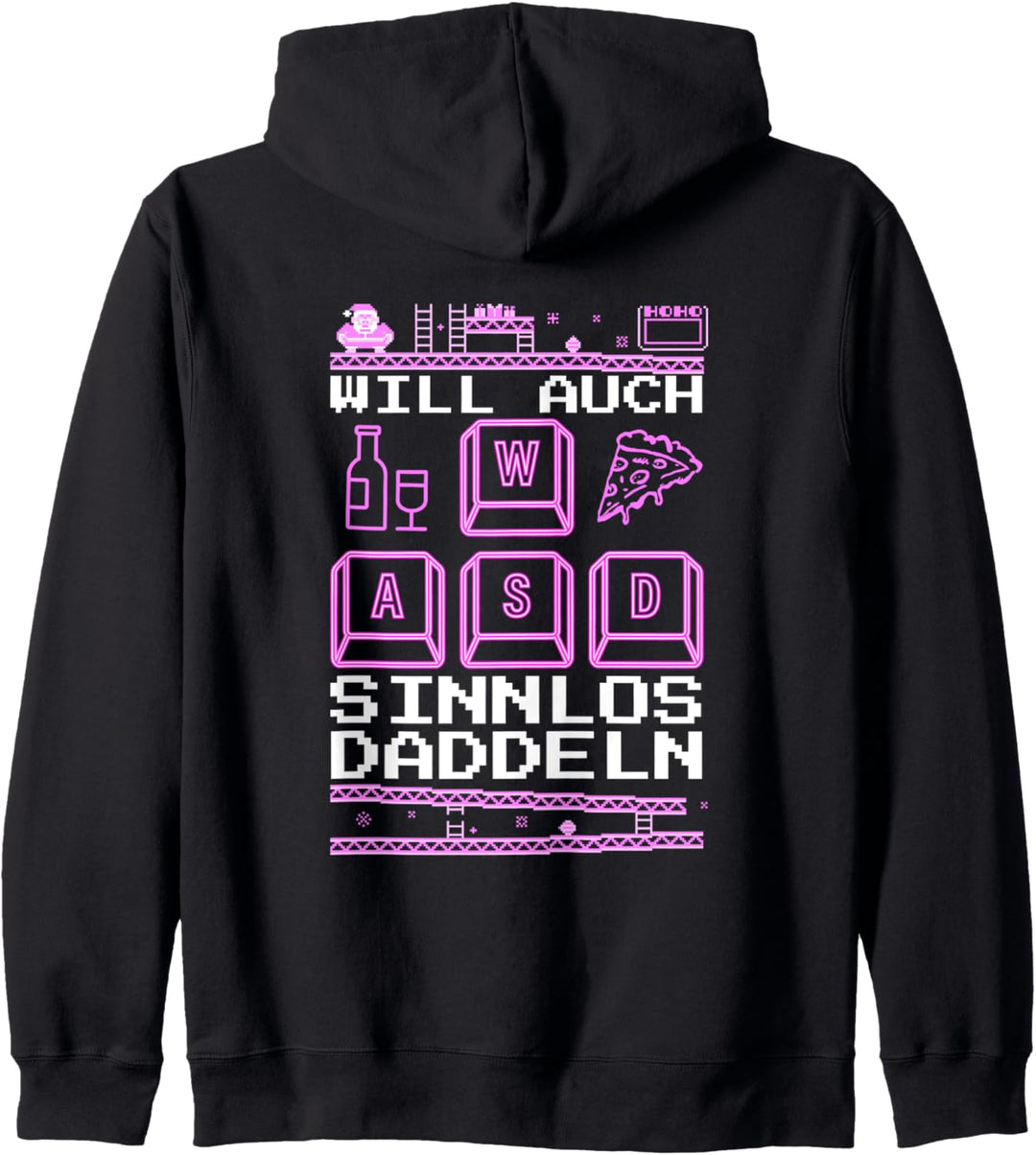 WASD Weihnachten sinnlos daddeln Game Ugly Christmas Gamerin Kapuzenjacke