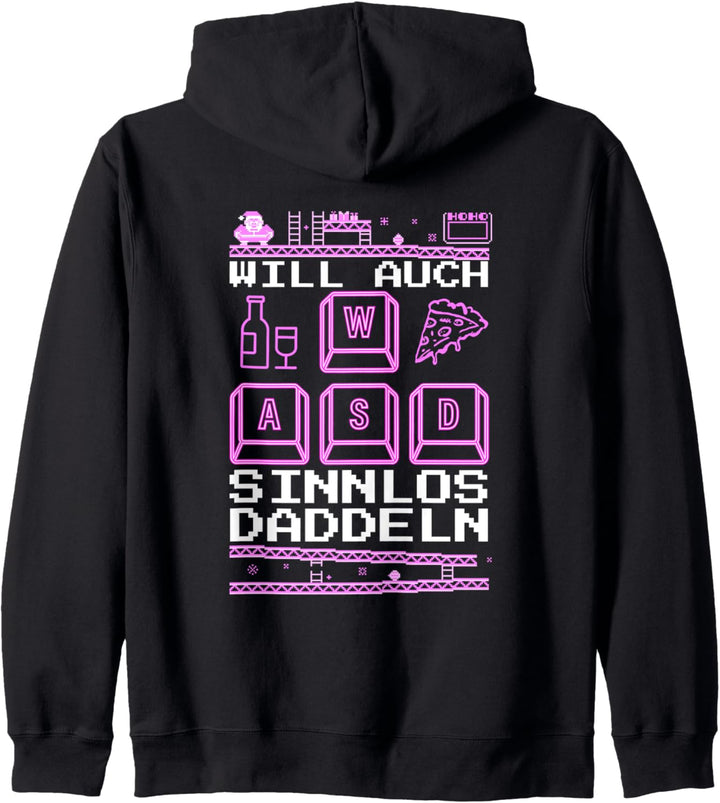WASD Weihnachten sinnlos daddeln Game Ugly Christmas Gamerin Kapuzenjacke