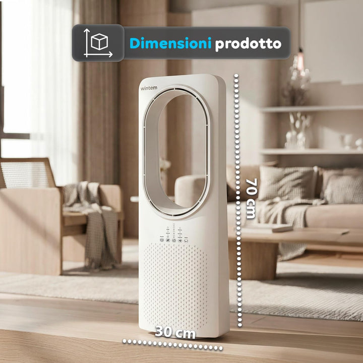 Wintem Freezy Turmventilator ohne Flügel, mit Fernbedienung und Timer, Wirbelkühler, mit Oszillation