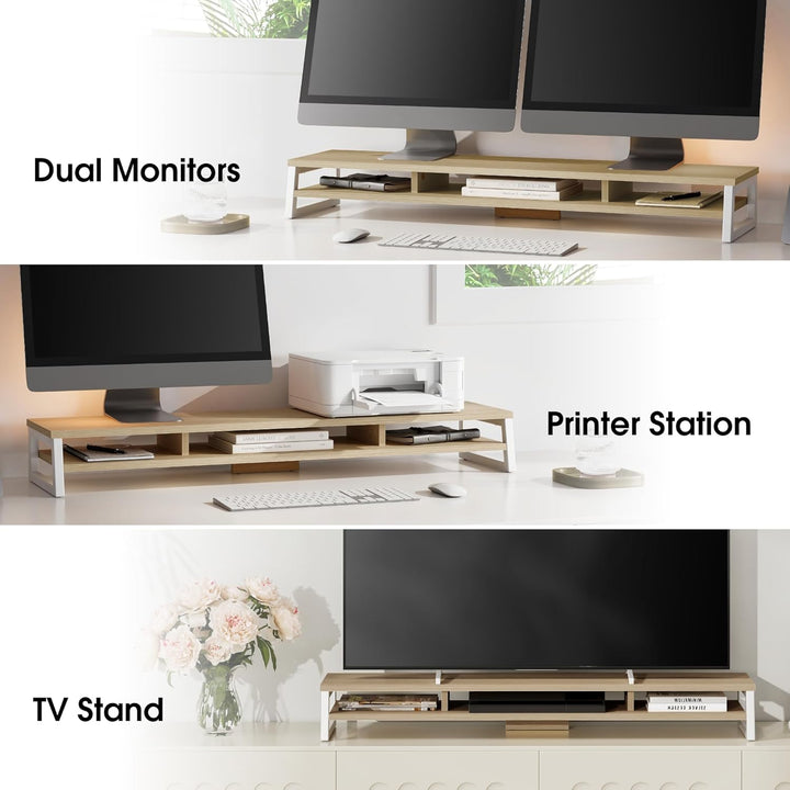 Fenge Dual Monitorständer Riser 108cm Grosse Computer Bildschirmständer für PC/Laptop/Fax/Drucker/TV