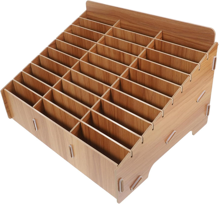 Cabilock Handy Aufbewahrungsbox Wooden Cell Phone Holder Classroom 30 Grids Cell Phone Storage Box D