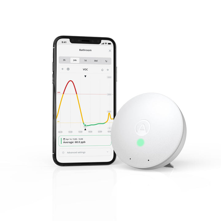 Airthings 292 Wave Mini – Raumluftqualitätsmonitor mit Überwachung von flüchtigen organischen Verbin