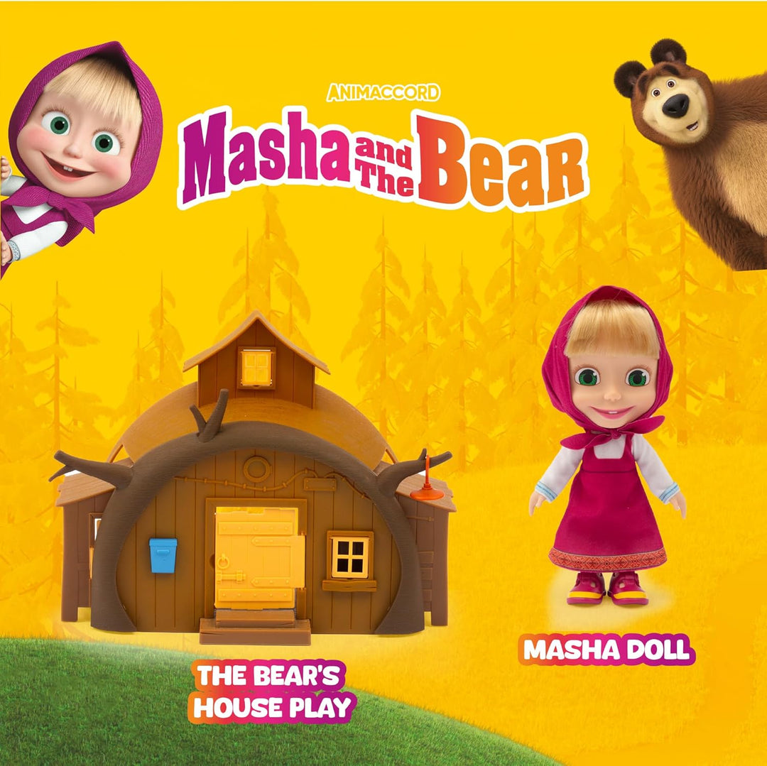 Masha &amp; Michka, Haus des Michka, 2 Figuren im Lieferumfang enthalten und 15 Zubehörteile, Spielzeug