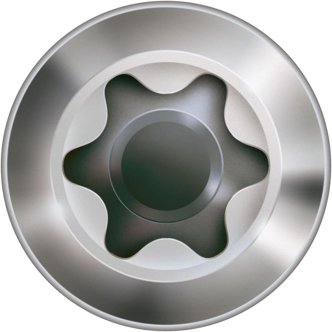 SPAX Fassadenschraube aus Edelstahl rostfrei A2, 5,0 x 100 mm, 100 Stück, T-STAR plus, Sehr kleiner
