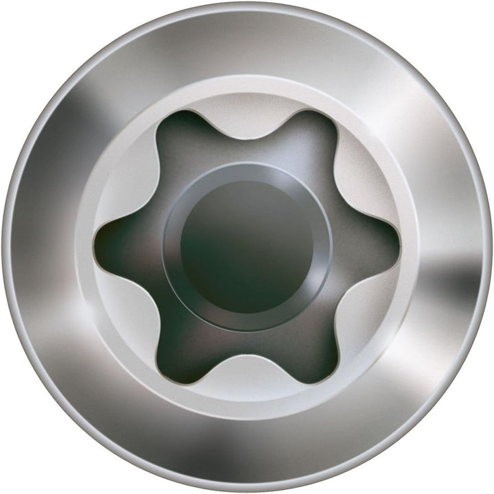 SPAX Fassadenschraube aus Edelstahl rostfrei A2, 5,0 x 100 mm, 100 Stück, T-STAR plus, Sehr kleiner