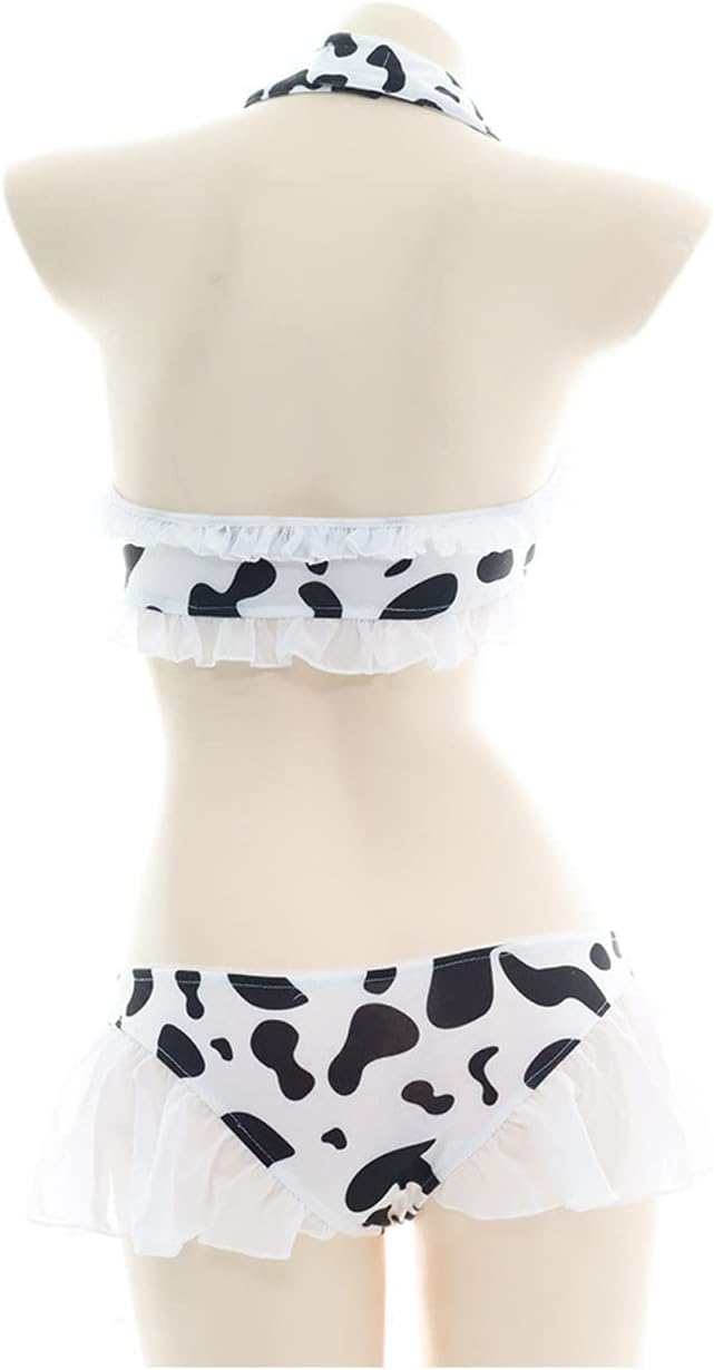 SINGUYUN Damen Anime Kuh Bikini Cosplay Dessous Lolita Kawaii BH und Panty Set japanische Unterwäsch