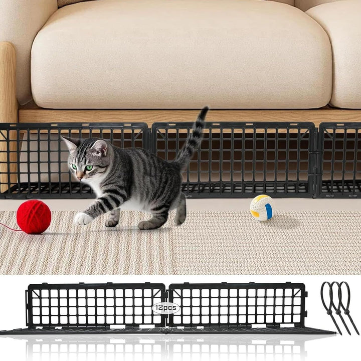 Schutzgitter für unter die Couch | Unter-Bett-Sperre für Katzen und Spielzeug - 12er Set Einfache Mo