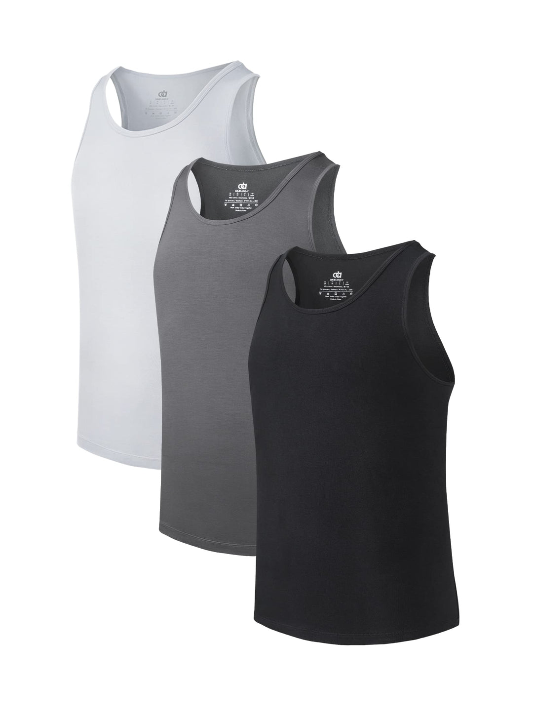 DAVID ARCHY Herren Unterhemden Tshirt Tanktop Business Lässig Bambusfaser Weich Seidig Kurzarm Ärmel