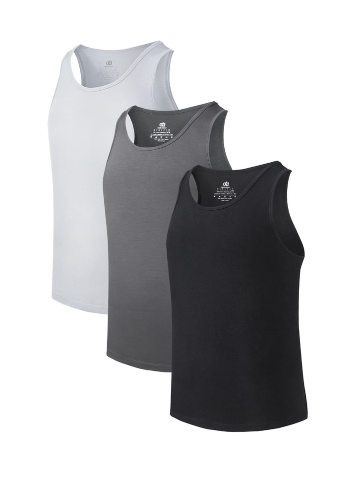 DAVID ARCHY Herren Unterhemden Tshirt Tanktop Business Lässig Bambusfaser Weich Seidig Kurzarm Ärmel