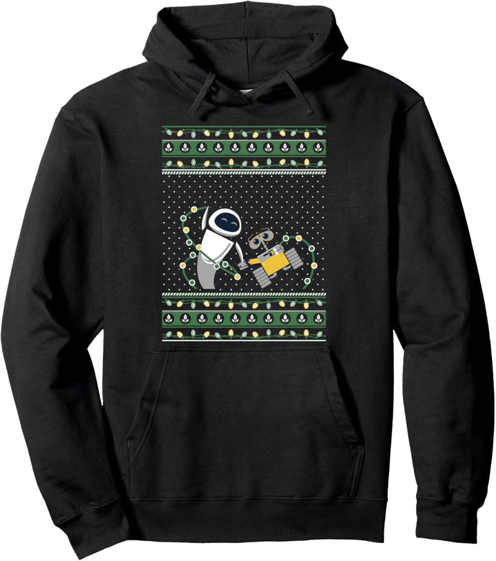 Disney Pixar Wall-E And Eve Weihnachten Ugly Sweater Style Pullover Hoodie
