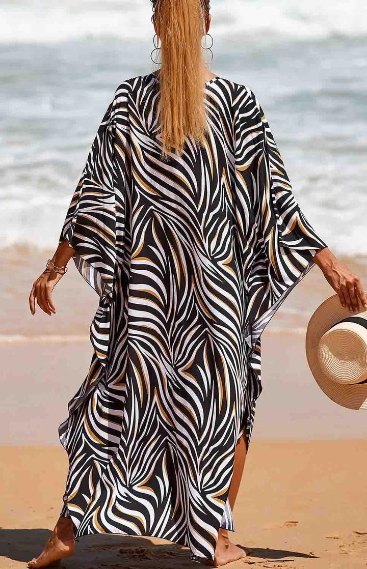 Damen Strandkleid Maxi Kaftan Lang Bikini Cover Up Sommekleid Maxi Kleid Freizeitkleid Nachtwäsche B
