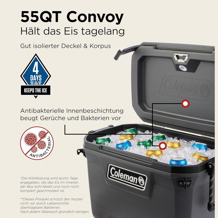 Coleman Convoy Hochleistungs-Kühlbox | 27L - 22L Fassungsvermögen | Hält EIS bis zu 5 Tage lang | Vo