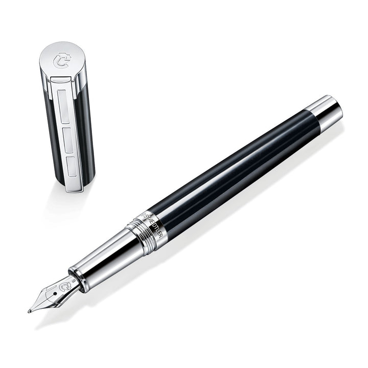 STAEDTLER Initium Resina Füllhalter, schwarzes Edelharz, M, Made in Germany, mit edler Geschenkverpa