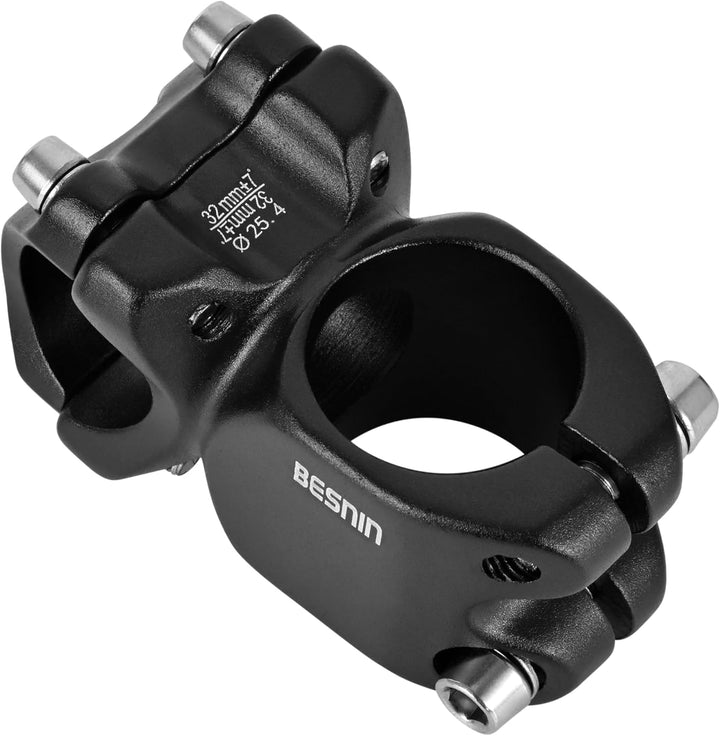 BESNIN Fahrrad Vorbau 25,4mm MTB Vorbau 7 Grad Lenkervorbau 32/45mm Kurz Fahrradlenker Vorbau Alumin