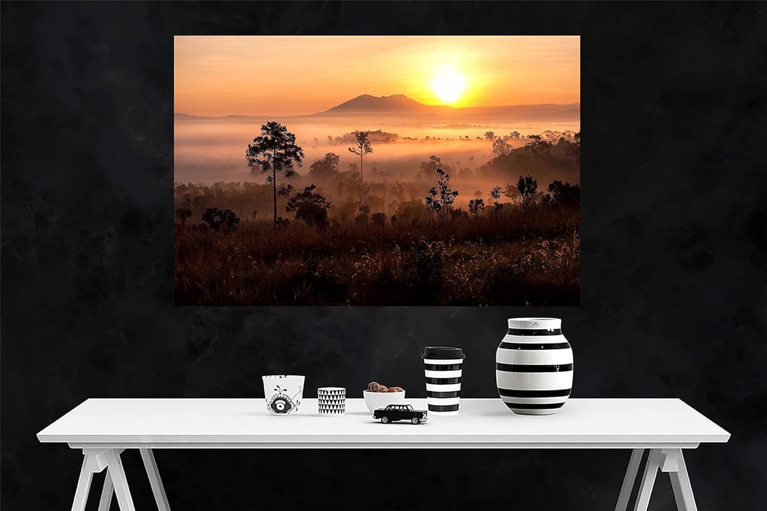 Leinwanddruck, Motiv: Sonnenuntergang in afrikanischer Landschaft, Heimdekoration, Wandkunst, Bilder
