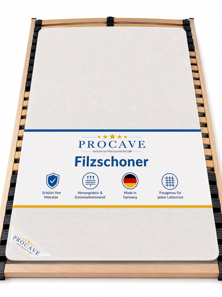 PROCAVE | Hochwertiger Filzschoner für Lattenrost | Schützende Matratzenunterlage 150x210 cm | Atmun