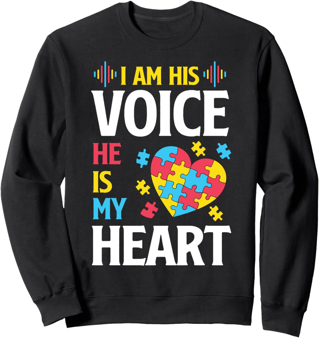 I Am His Voice Autismus Autism Awareness Austisten Puzzle Sweatshirt