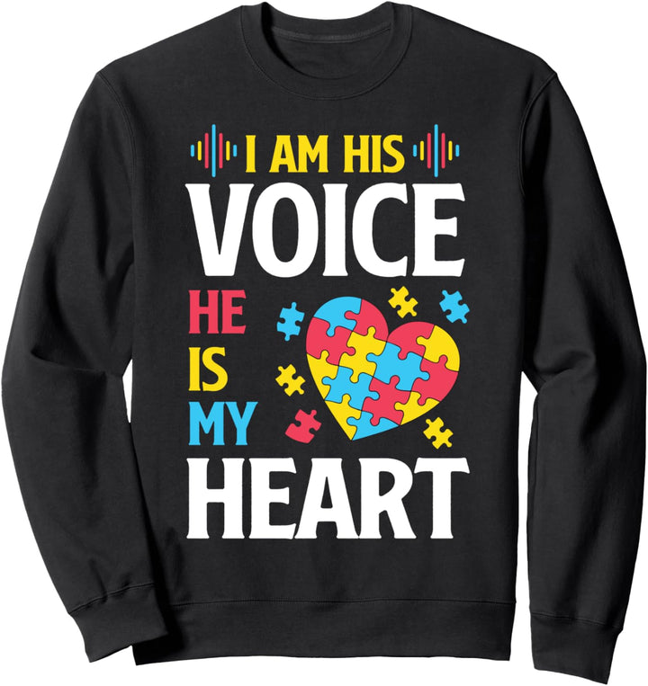 I Am His Voice Autismus Autism Awareness Austisten Puzzle Sweatshirt