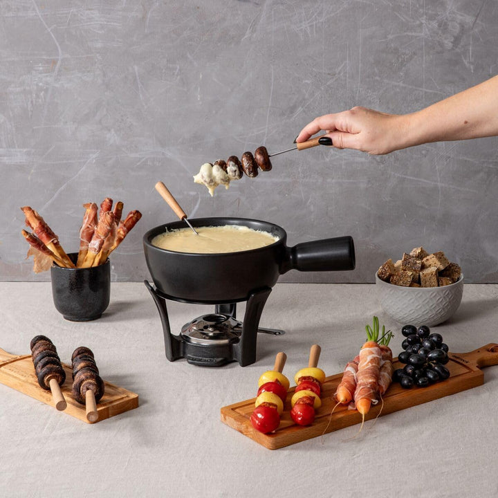 Boska Fondue-Set Nero/robuster Look / 1,3 L/Keramik/Gusseisen/Silber/Schwarz / 290 x 200 x 160 mm 30
