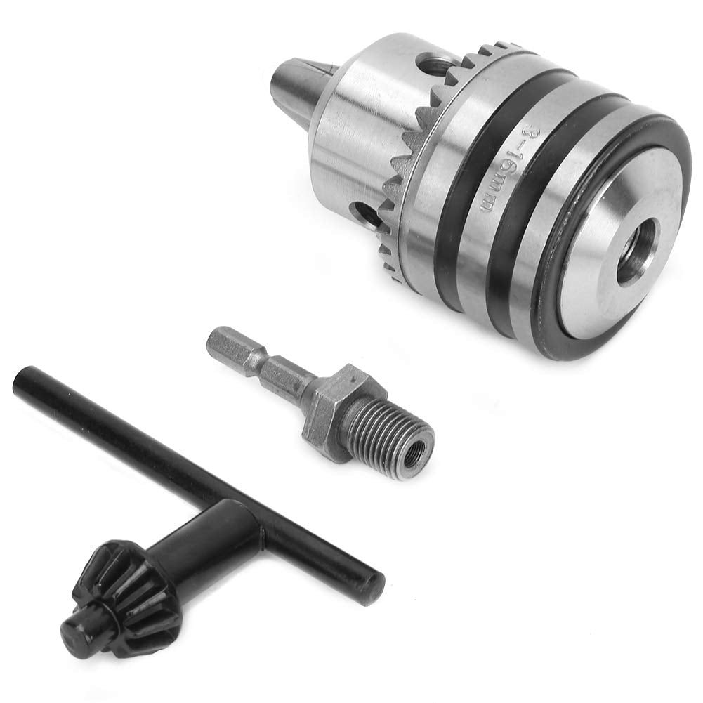 Bohrfutter, 3.0-16MM 1/2-20UNF Bohrfutteradapter-Kit Schlüsseltyp Bohrfutter mit Sechskantkopfadapte