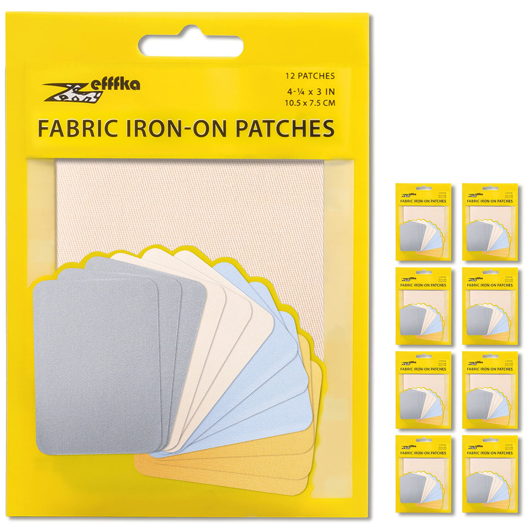 ZEFFFKA 9PACK Kleider-Flicken zum Aufbügeln für Innen und Aussen Stärkster Kleber 100% Baumwolle Ver