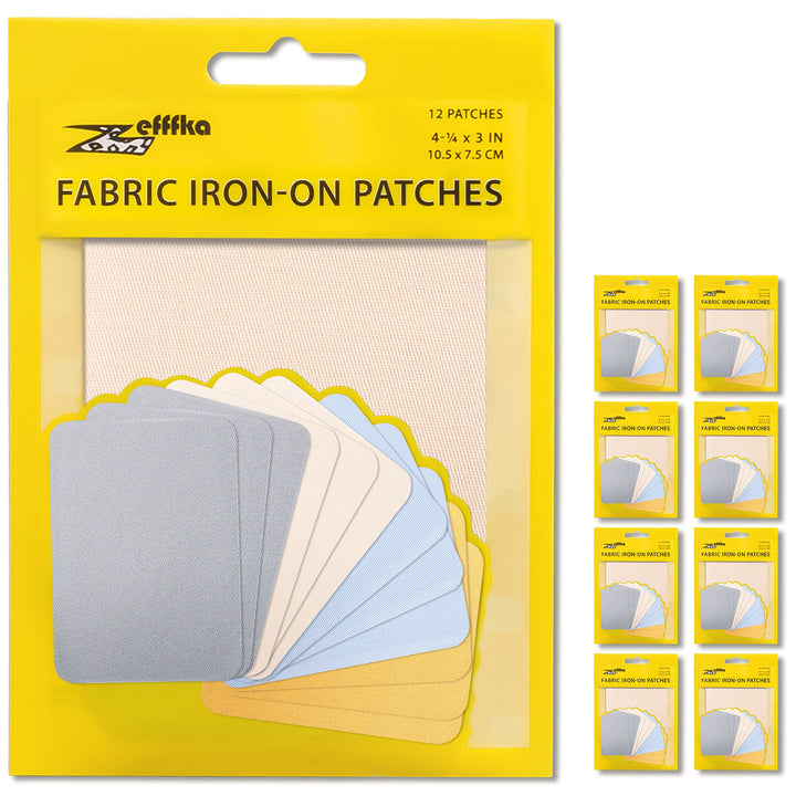 ZEFFFKA 9PACK Kleider-Flicken zum Aufbügeln für Innen und Aussen Stärkster Kleber 100% Baumwolle Ver