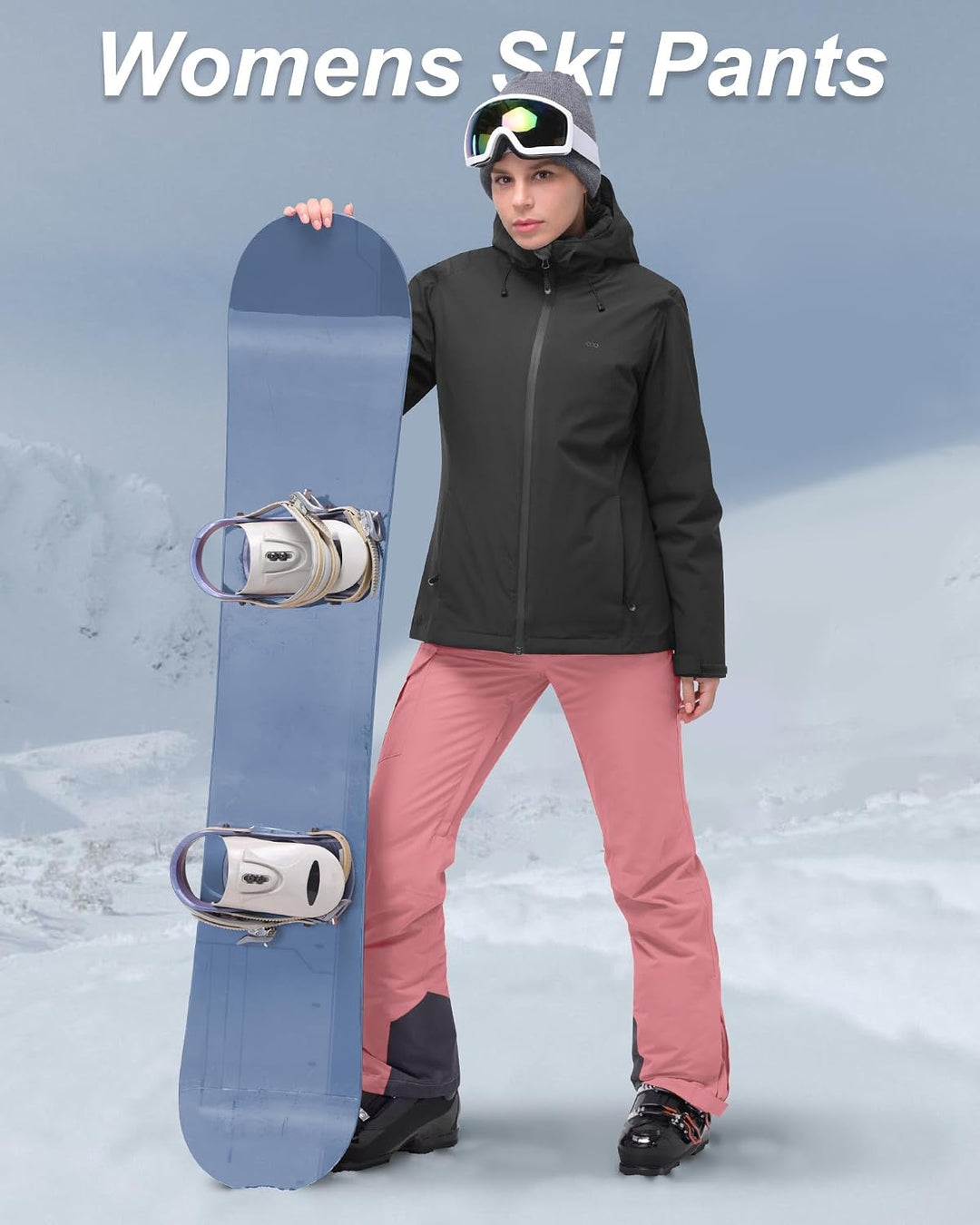 33,000ft Damen Skihose Outdoorhose Wasserdicht Winddichte Softshellhose Warme Gefütterte Thermohose