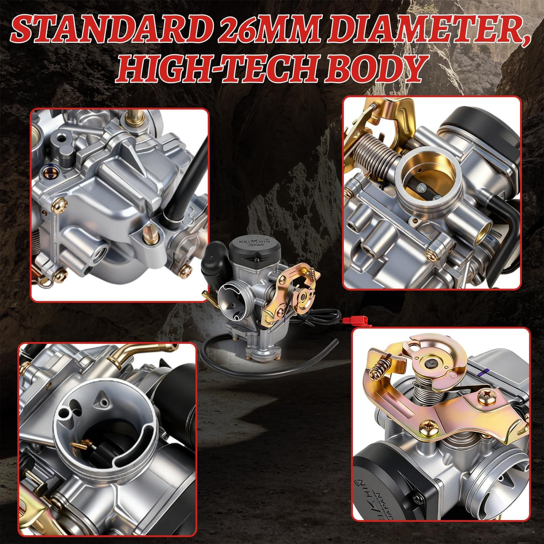 JFG RACING 26 mm CVK26 Vergaser Ersatz für ATV Scooter GY6 150 cc 200 cc 250 cc Motorrad Roller cvk2